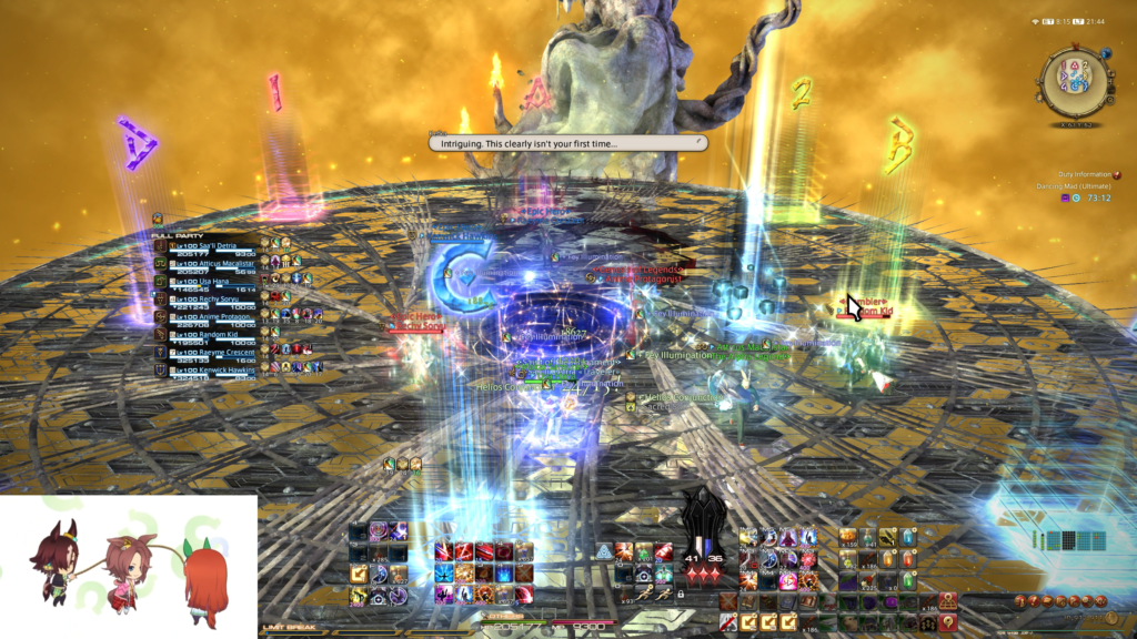 The Phase 2 transition. Kefka's voice line is "Intriguing. This clearly isn't your first time..."