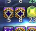 A set of Tele-trouncing debuffs, pointing down and right.
