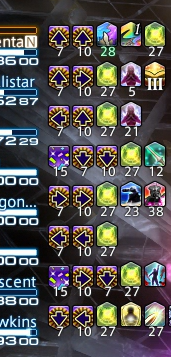 An example image showing the Tele-Portent debuffs on the party.